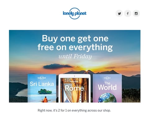 Lonely planet banner newsletter ad