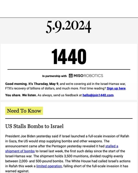 1440 newsletter