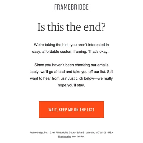 Breakup email example