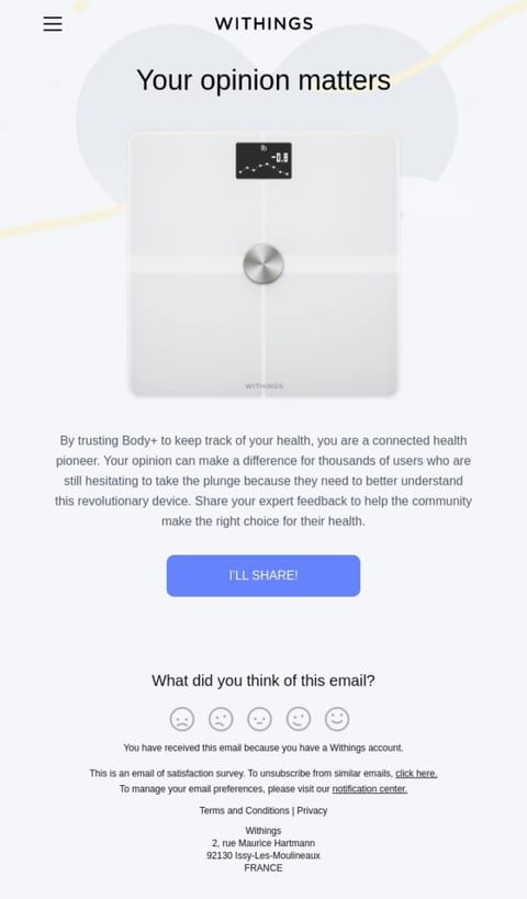 Feedback winback email