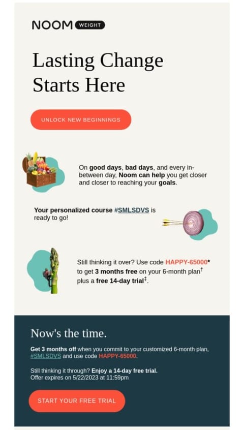 Health newsletter promotion example