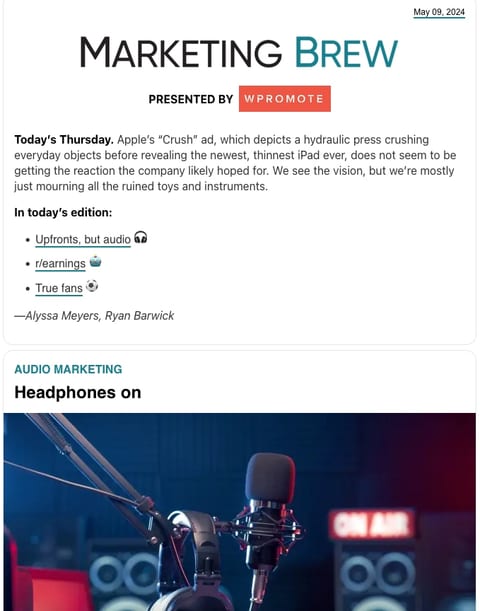 Marketing Brew newsletter