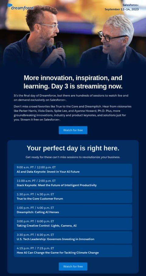 Post-event email example