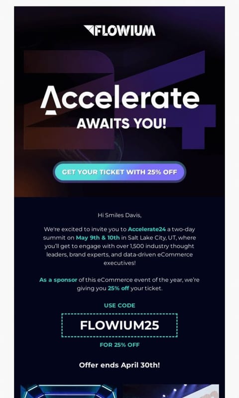 Pre-event email example