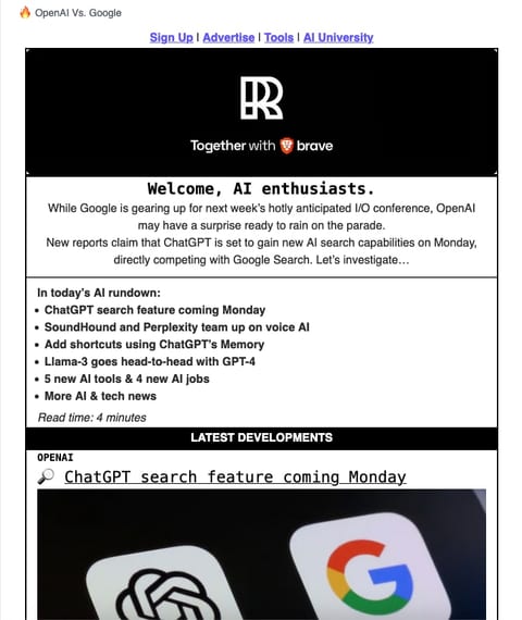 Rundown AI newsletter