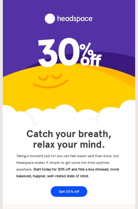 Urgency and offers on mobile emails example