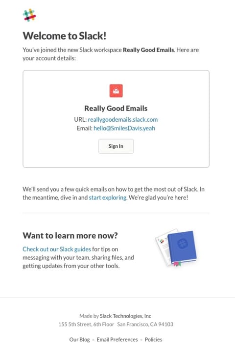welcome email tone example