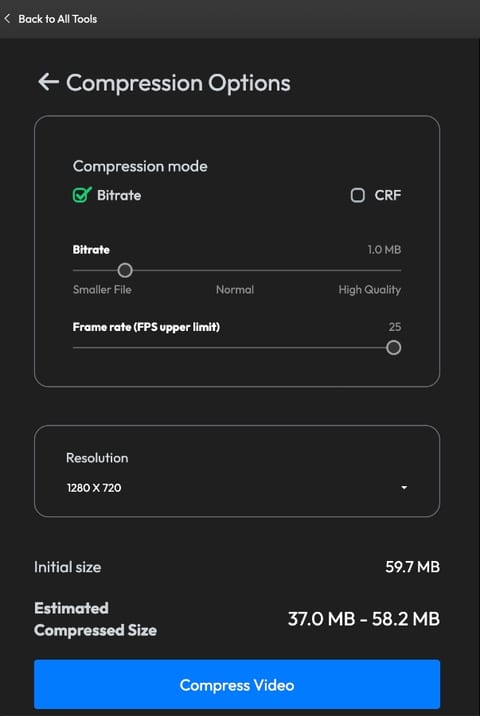 Flexier video upload compression