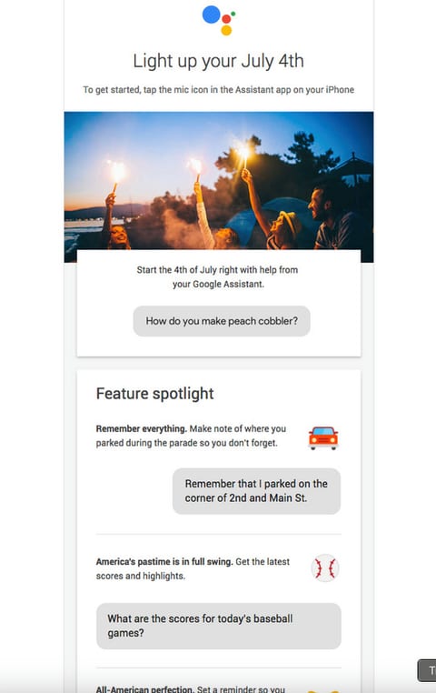 Google 4th July newsletter