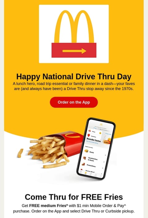 McDonald’s runs a special promo for National Drive-Thru Day