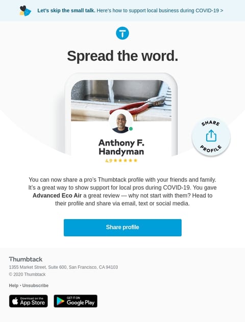 local email example