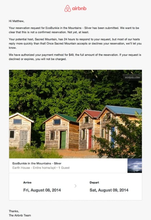 transactional email example airbnb