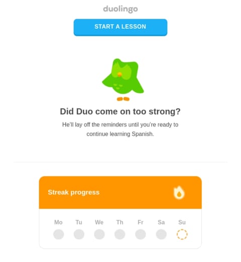 Duolingo’s email to unengaged app users