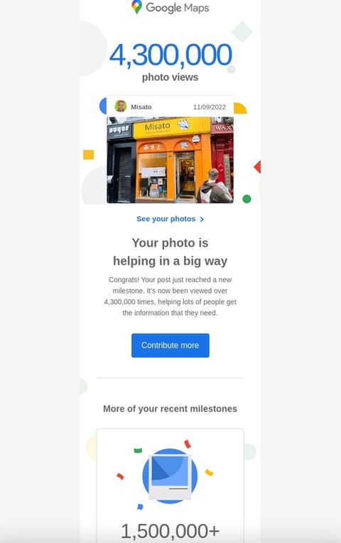 Google Maps targeted email