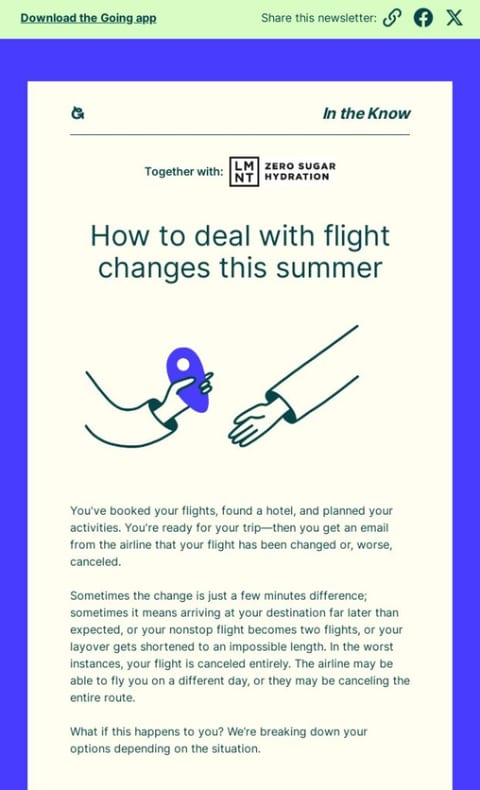 Marketing newsletter email size example