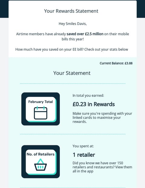 airtime rewards targeted email