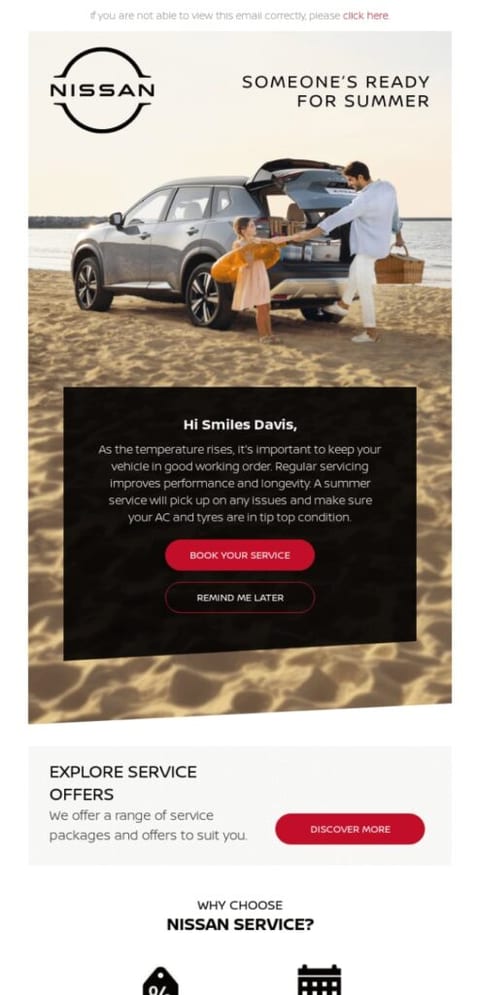 service update reminder email