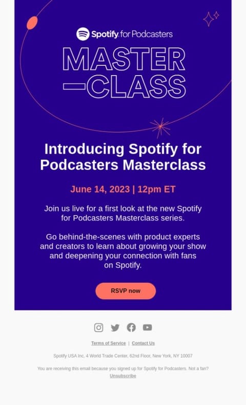 Spotify Webinar example