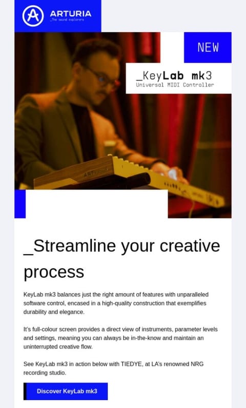 Marketing email example