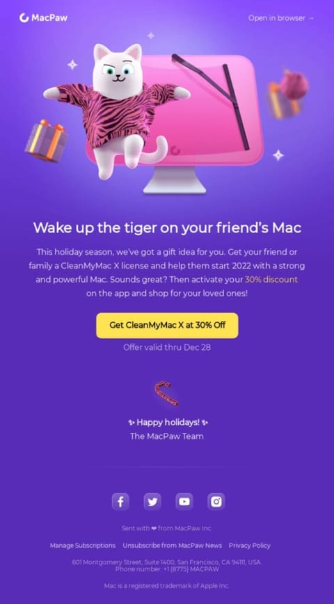 christmas email example 3