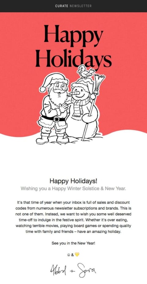 December email example 5