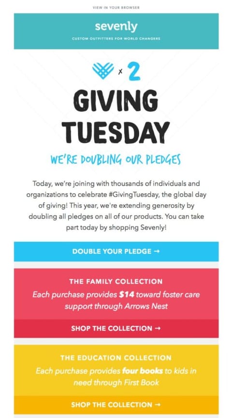 giving tuesday email example 3