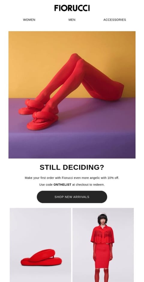 Abandoned cart email example