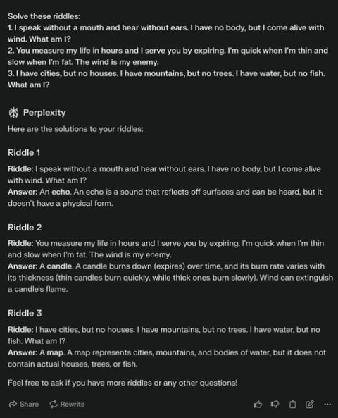 Perplexity riddles