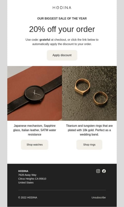 jewelry email example 5