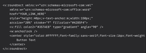 VML code snippet email button code example