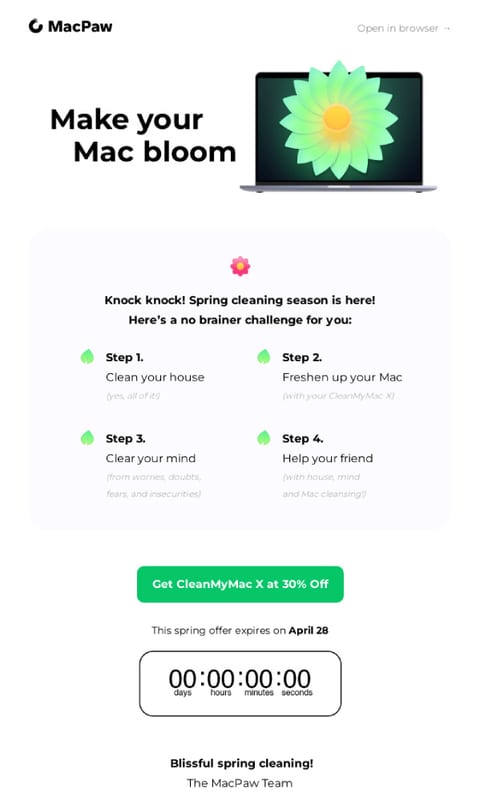 Spring Cleaning Promotions - march newsletter ideas