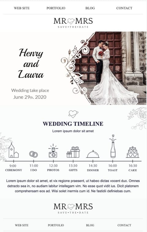 Wedding email invite 1