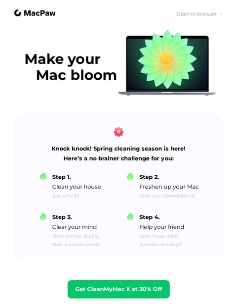 spring cleaning april newsletter idea