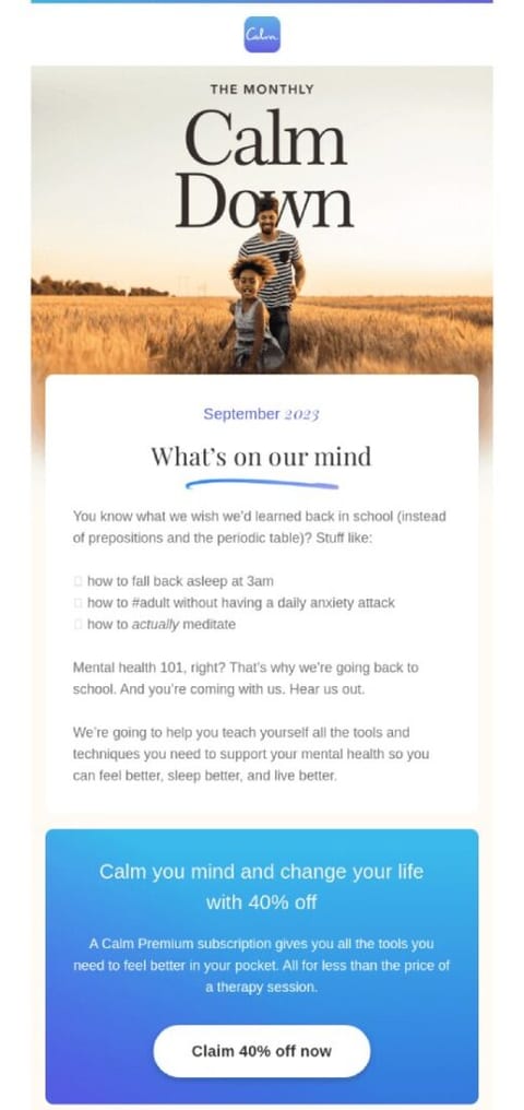 positive thinking day example - september newsletter ideas