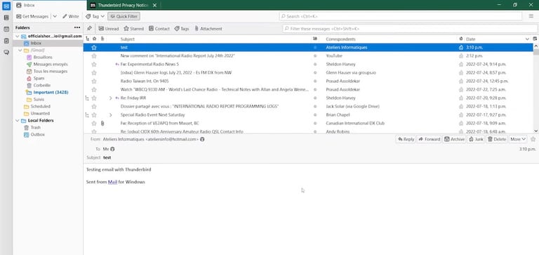 Mozilla Thunderbird email client