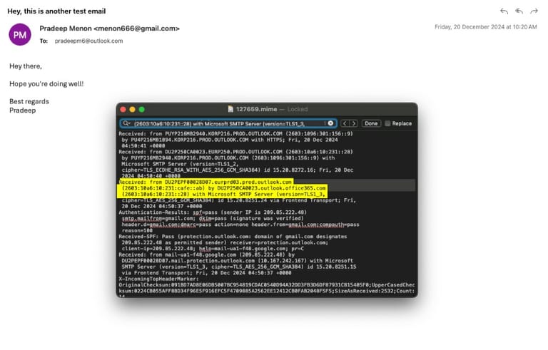 Outlook TLS encryption