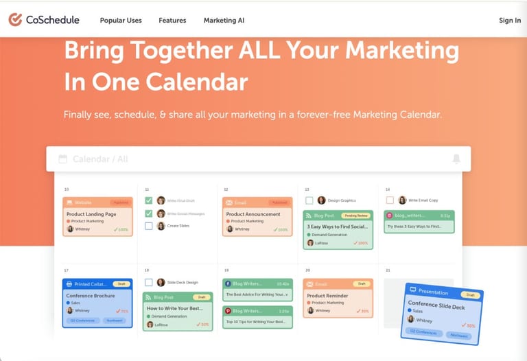 Coschedule marketing calendar template