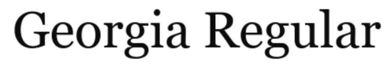 Georgia regular font for email