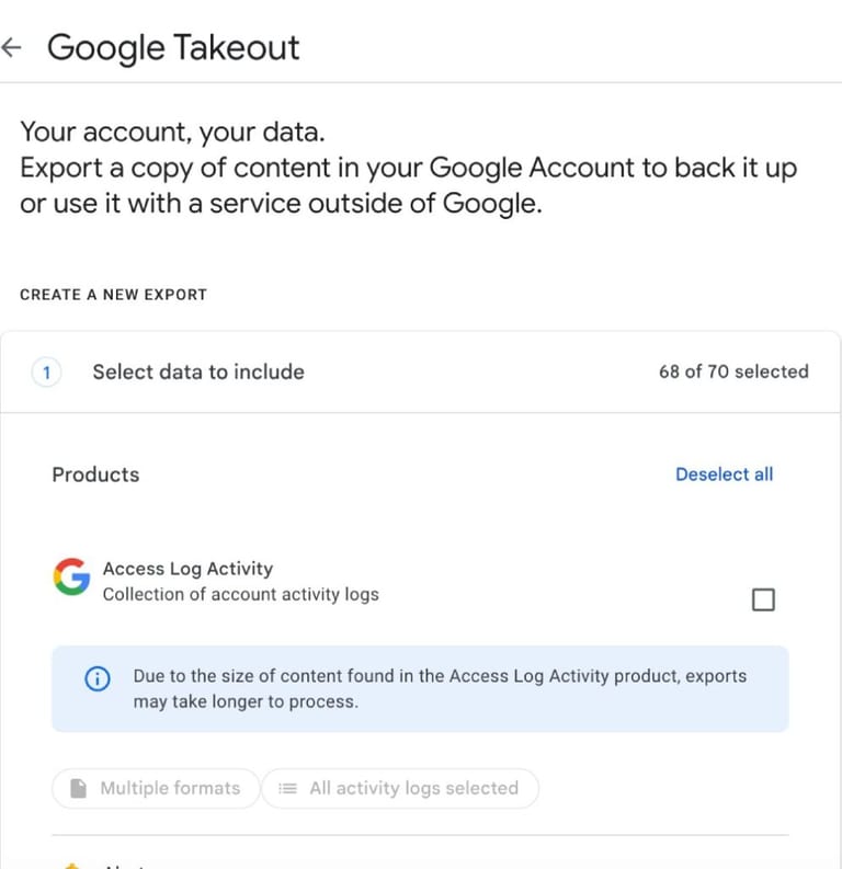Google takeout to backup emails