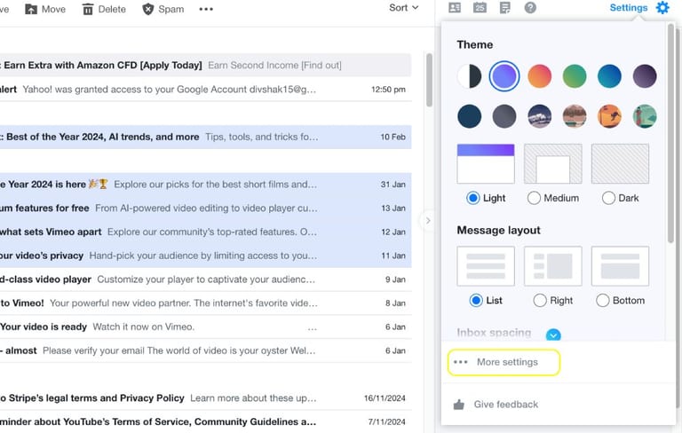 Whitelisting emails in Yahoo - step 2