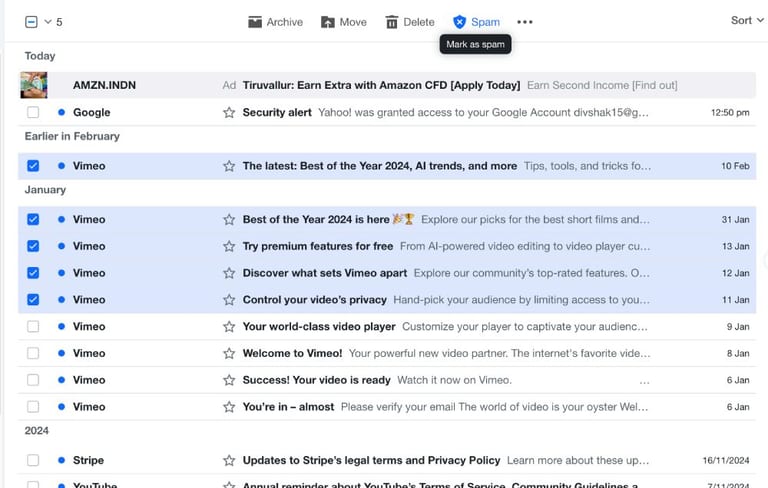 Whitelisting in Yahoo - step 1