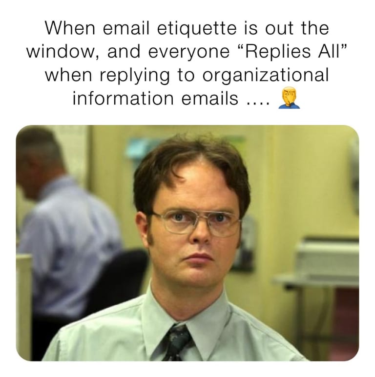 email etiquette meme from the office show