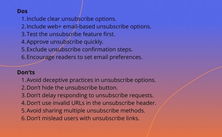 Best practices for list-unsubscribe headers