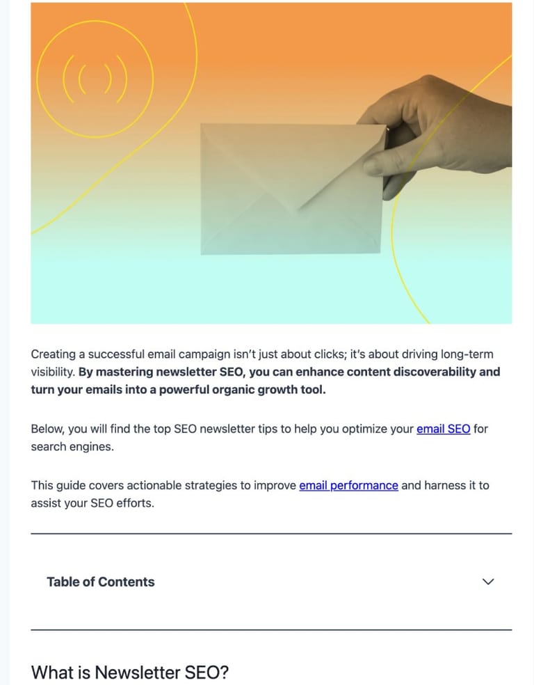 Targeted email marketing example