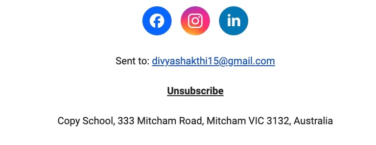 Unsubscribe button example