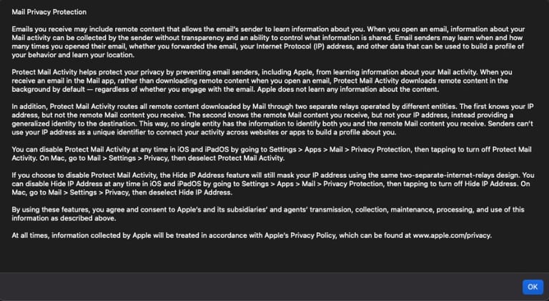 Apple Mails MPP page