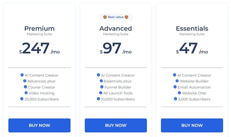 Builderall Pricing