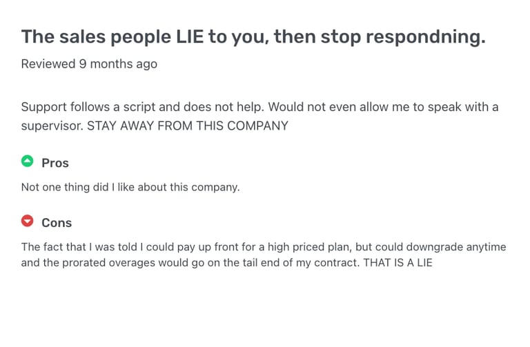 Moosend Review Negative Sales