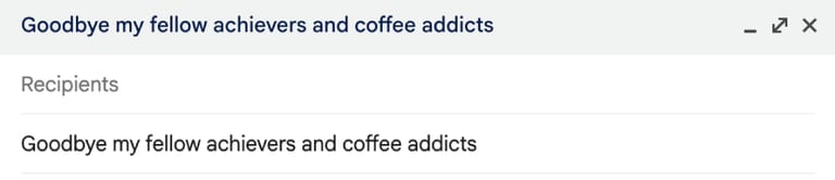 last day in office subject line example