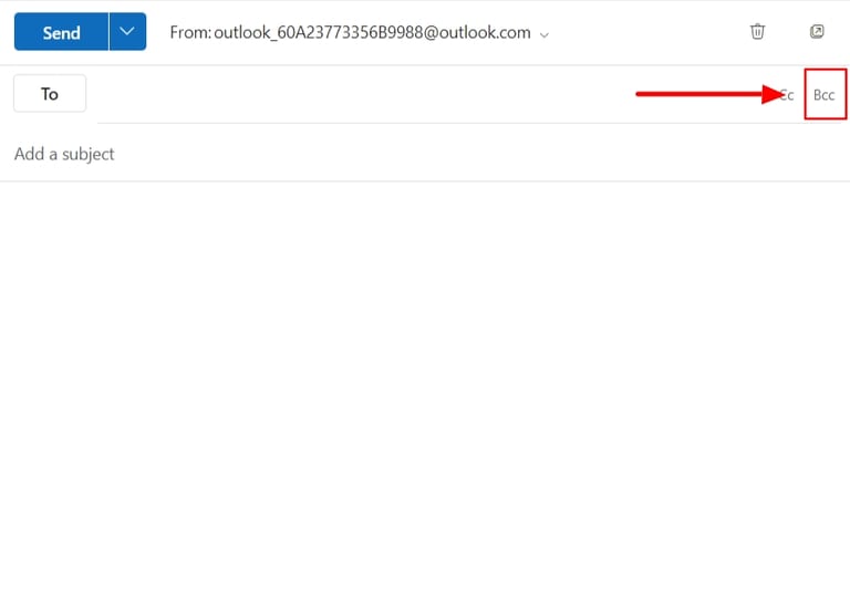 outlook bcc